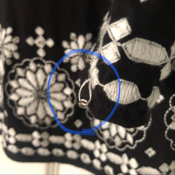 INC INTERNATIONAL CONCEPTS TUNIC TOP EMBROIDERED SIZE SMALL (S) BLACK & SILVER - Picture 10 of 13